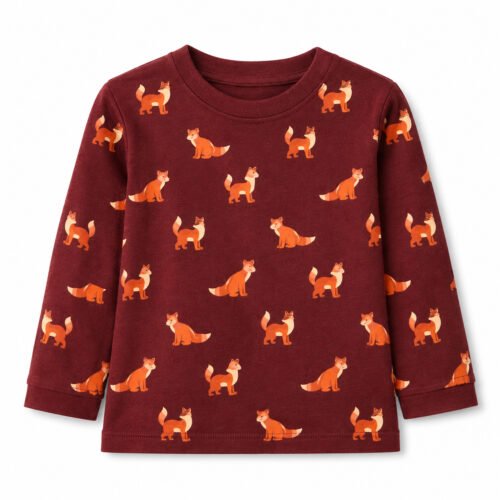 Buso Ligero Cat & Jack Estampado de Zorros para Niño – Talla 5 | Importado