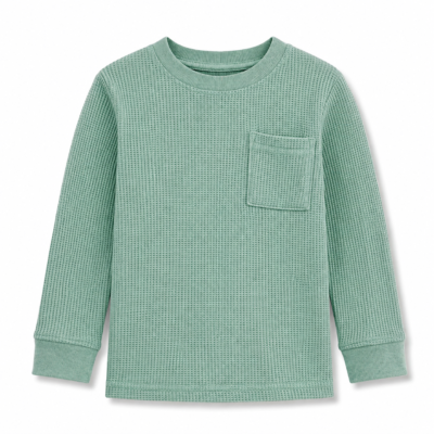 2026/05/1002041728.png Buso Térmico Waffle Cat & Jack con Bolsillo para Niño – Verde Menta | Talla 5 | Importado