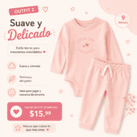 Outfit Suave y delicado 9 Meses