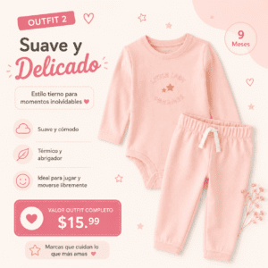 Outfit Suave y delicado 9 Meses