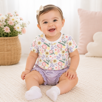 Body Baby On Board para Bebita 3 a 6 Meses con Estampado Floral