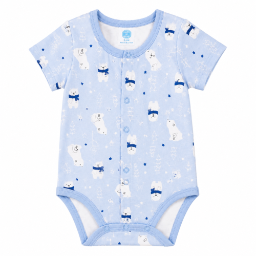 Body de Manga Corta para Bebé con Ositos – Baby on Board 3–6 Meses