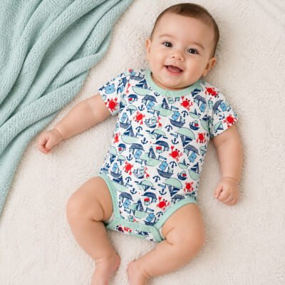 Body para Bebé 3–6 Meses – Estampado Náutico | Baby On Board