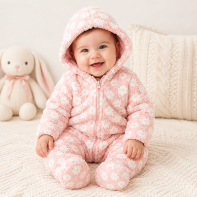 Mono Afelpado CARTER'S para Bebita con Capucha | 6 Meses