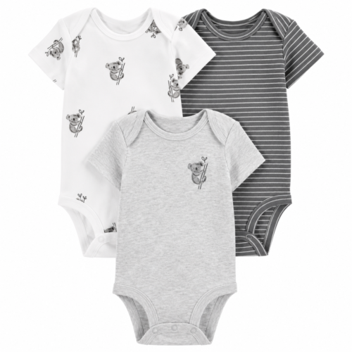 Set de 3 Bodys Carter's para Bebé 12 Meses – 100% Algodón, Manga Corta