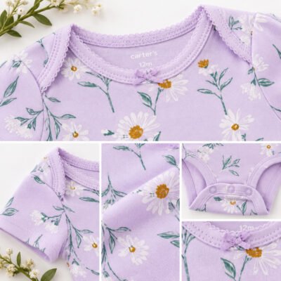 Body Carter's Floral Lavanda para Bebita 12 Meses