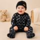 2026/06/529194.png Conjunto Lila & Jack para Bebé Niño 6 Meses Mono con Gorro Gris y Negro