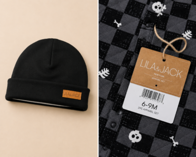 2026/06/529230.png Conjunto Lila & Jack para Bebé Niño 6 Meses Mono con Gorro Gris y Negro