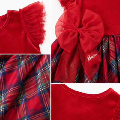 2026/06/568654.png Vestido Princesa Barbie Escocés Rojo Talla 3