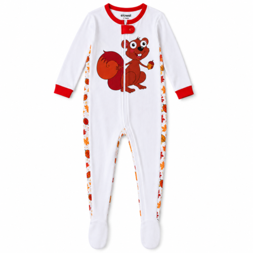Mono Enterizo de Algodón Elowel con Diseño de Ardilla para Niño – 2 Años