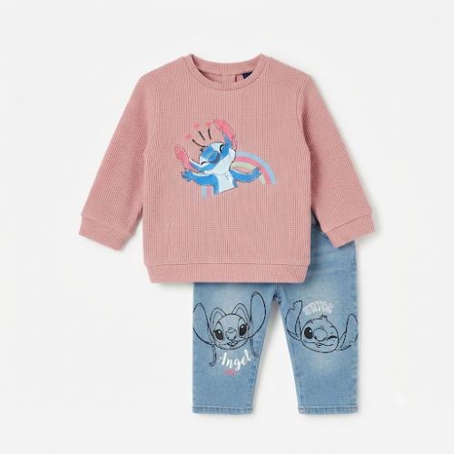 Conjunto Stitch Kiabi para Bebita 6 Meses