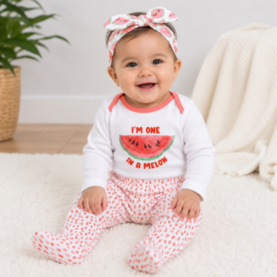 Conjunto para Bebé 4 Piezas para bebita de 6–9 Meses