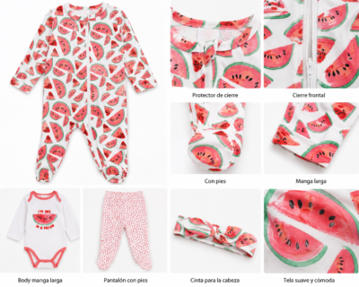 Conjunto para Bebé 4 Piezas para bebita de 6–9 Meses
