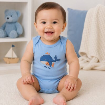 Set de 3 Bodys Sin Mangas Millie & Miles® para Bebé Niño – 0-3 Meses