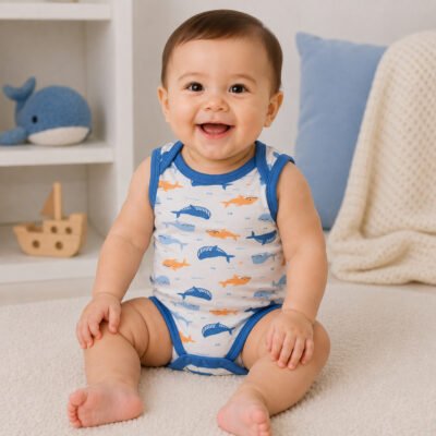 Set de 3 Bodys Sin Mangas Millie & Miles® para Bebé Niño – 0-3 Meses