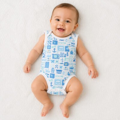 Set de 3 Bodys Sin Mangas Millie & Miles® para Bebé Niño – 6-9 Meses