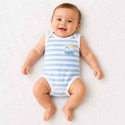 Set de 3 Bodys Sin Mangas Millie & Miles® para Bebé Niño – 6-9 Meses