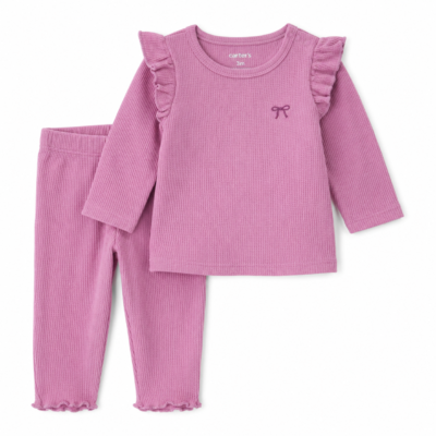 Conjunto Rib para Bebita Carter's 3 Meses – Busito y Legging Rosa