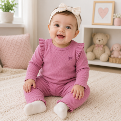 Conjunto Rib para Bebita Carter's 3 Meses – Busito y Legging Rosa