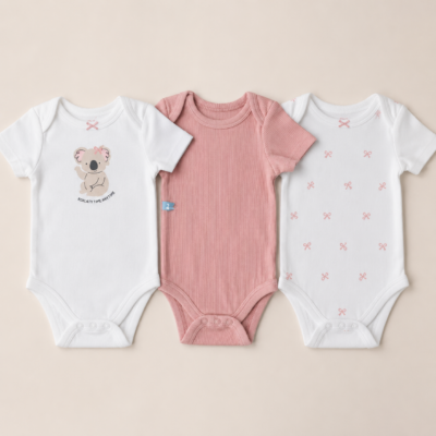 Set de 3 Bodys con Mangas Tipo Camiseta GRACO para Bebé Niña 6-9 Meses