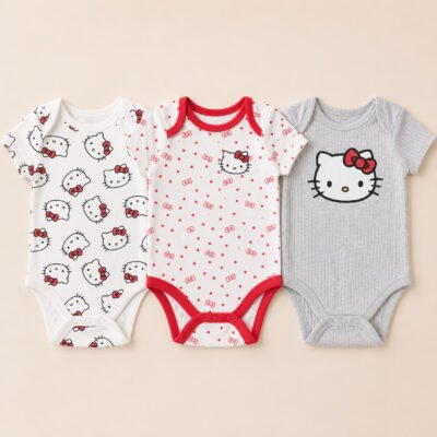 Set de 3 bodys Hello Kitty® manga corta para bebé – 6 meses