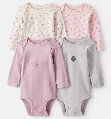 Set de 4 Bodys Carter's para Bebita 24 Meses