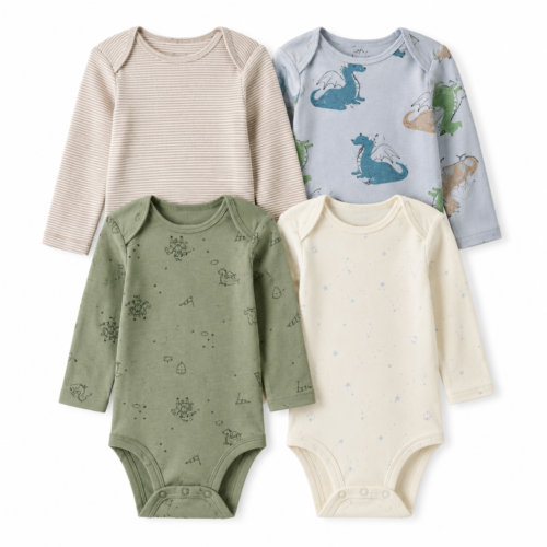 Set de 4 Bodies Carter's para Bebé Niño 12 Meses
