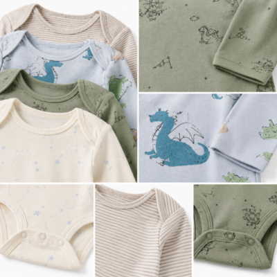 Set de 4 Bodies Carter's para Bebé Niño 12 Meses
