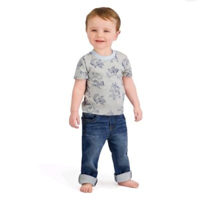 Camiseta gris Bluey para bebé niño talla 6-9 meses