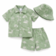 Conjunto Little Rebels de 3 Piezas con Sombrero Tropical para Niño – Talla 3T