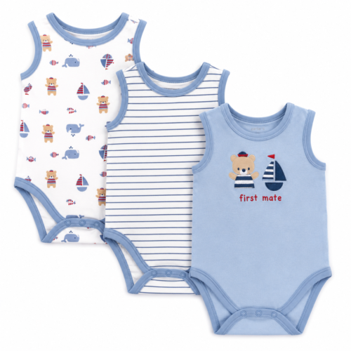 Set de 3 Bodys Duck Duck Goose para Bebé Niño 6-9 Meses
