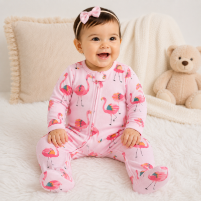 Pijama Enterizo Child of Mine by Carter's para Bebé Niña | Flamencos | 12 Meses