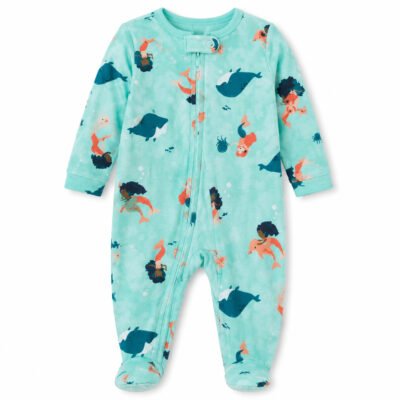 Pijama Enterizo Child of Mine by Carter's para Bebé Niña | Sirenas y Ballenas | 12 Meses