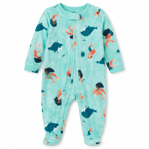 Pijama Enterizo Child of Mine by Carter's para Bebé Niña | Sirenas y Ballenas | 12 Meses
