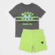 Conjunto Disney Mickey Mouse para Niño 3T | Camiseta Gris y Short Verde Neón