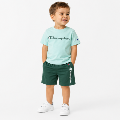 Conjunto Champion para Niño | Camiseta y Short Deportivo | Verde Menta | 2 Años
