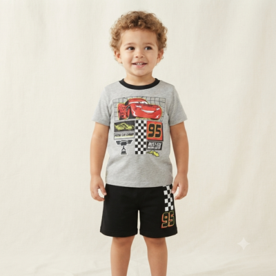 Conjunto Disney Pixar Cars para Niño | Camiseta y Short | Rayo McQueen | 2T