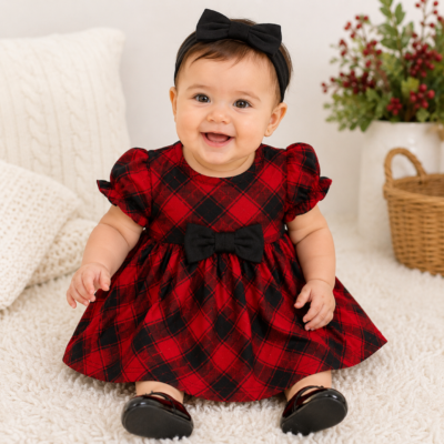 2026/07/728227.png Vestido Cuadros Rojos para Bebita con Lazo | 9 Meses