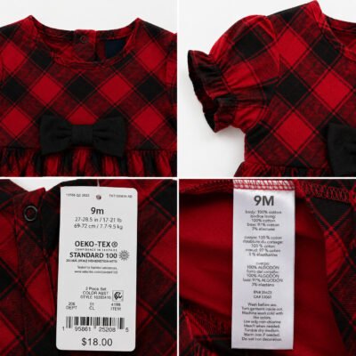 2026/07/728251.png Vestido Cuadros Rojos para Bebita con Lazo | 9 Meses