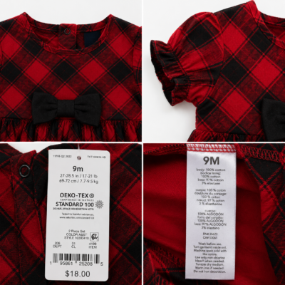 2026/07/728251.png Vestido Cuadros Rojos para Bebita con Lazo | 9 Meses