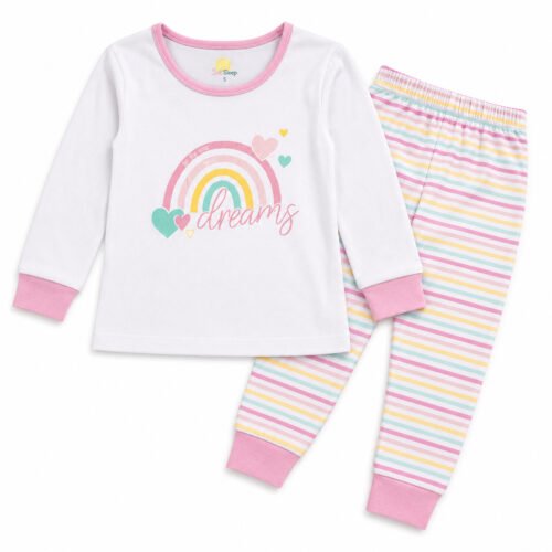 Pijama 2 piezas Sol Sleep® arcoíris para niña – Talla 5