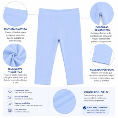 Licra Wonder Nation para niña – Azul cielo | 18 meses