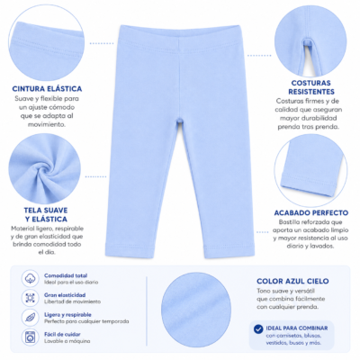 Licra Wonder Nation para niña – Azul cielo | 18 meses