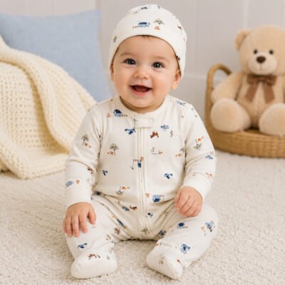Mono de Algodón Carter's con Gorro | 9 Meses