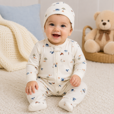 Mono de Algodón Carter's con Gorro | 9 Meses