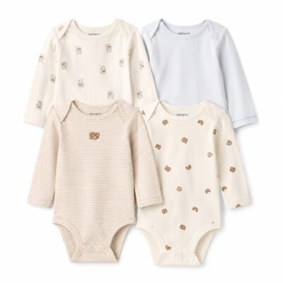 Set de 4 Bodys Carter's Manga Larga
