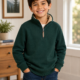 Suéter Polar Carter's Niño Verde con Forro Sherpa y Cierre 1/4 – Talla 8