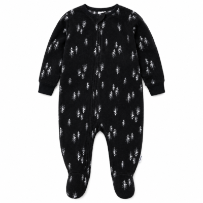 Pijama enterizo polar para bebé 18 meses con pies – Bosque negro