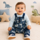 Conjunto Kiabi para Bebé Niño 9 Meses – Overol con Estampado de Dinosaurios