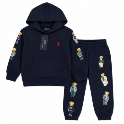 Conjunto Polo Ralph Lauren para Niño 2/3 Años – Sudadera con Capucha y Pantalón Estampado